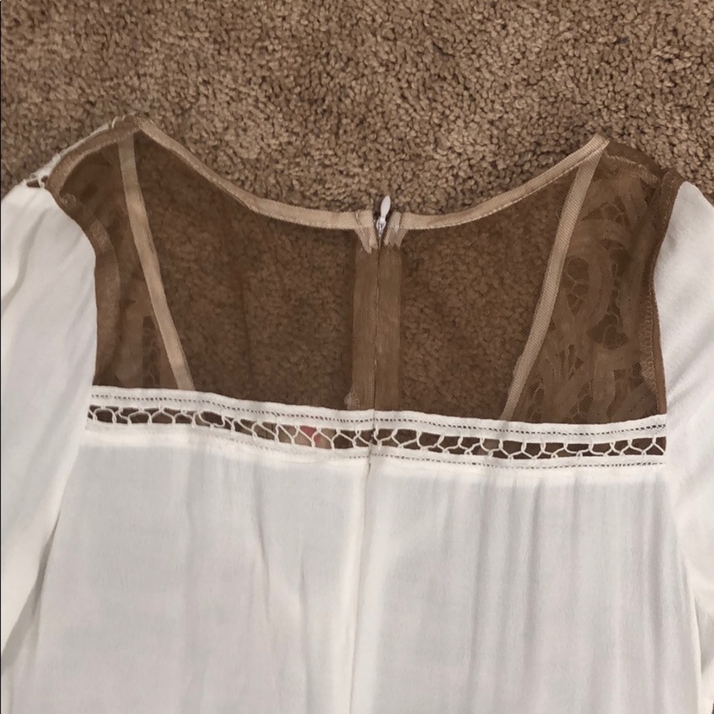 Flurry white dress with brown lace - Picture 7 of 7